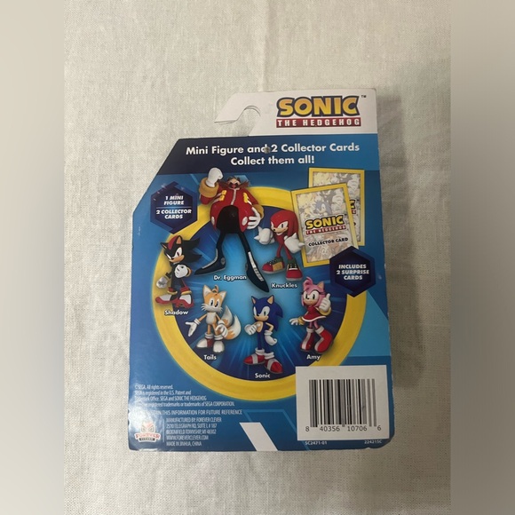 COPY - Sonic The Hedgehog Amy Rose Mini Action Figure Collector Cards Sega New - Picture 3 of 3
